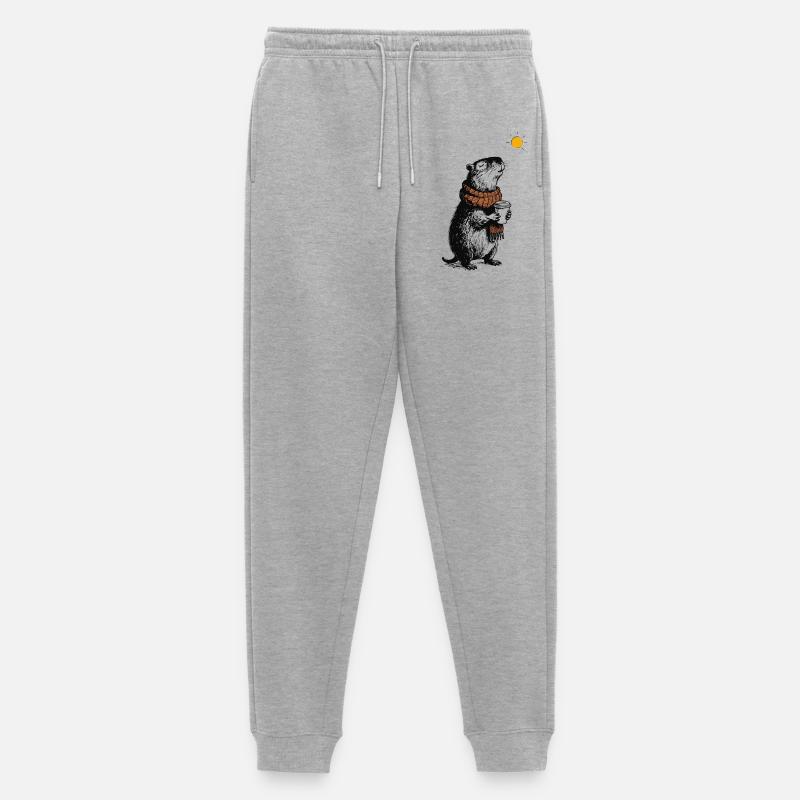 Capybara Winter Vibes - Männer Premium Bio Jogginghose - Grau meliert