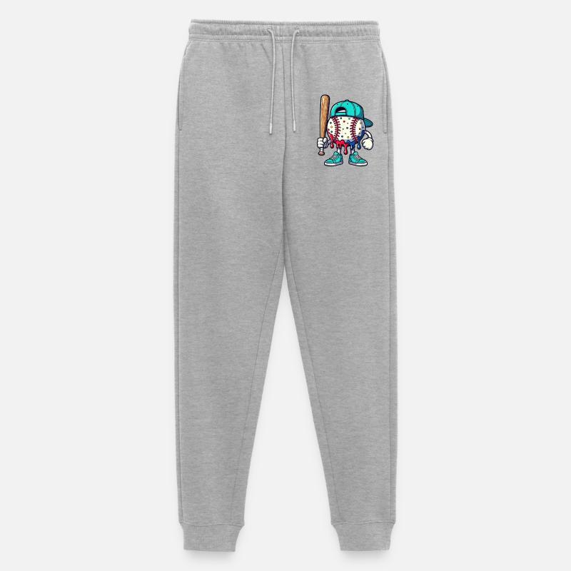 Schmelzendes Baseball-Maskottchen mit Schläger - Männer Premium Bio Jogginghose - Grau meliert
