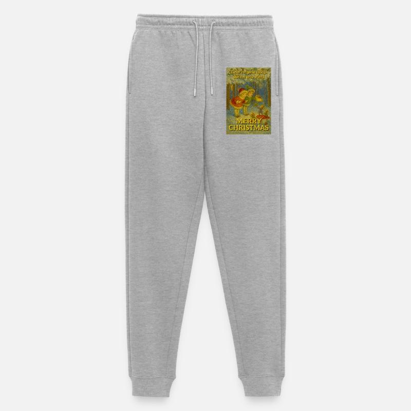 Weihnachtskollektion: Freundschaft über Distanz - Männer Premium Bio Jogginghose - Grau meliert