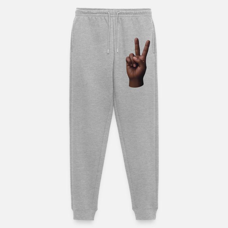 PEACE HAND #3 – Frieden & Liebe - Männer Premium Bio Jogginghose - Grau meliert