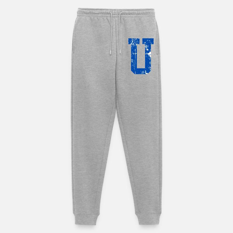 Letter u Retro Sport - Männer Premium Bio Jogginghose - Grau meliert
