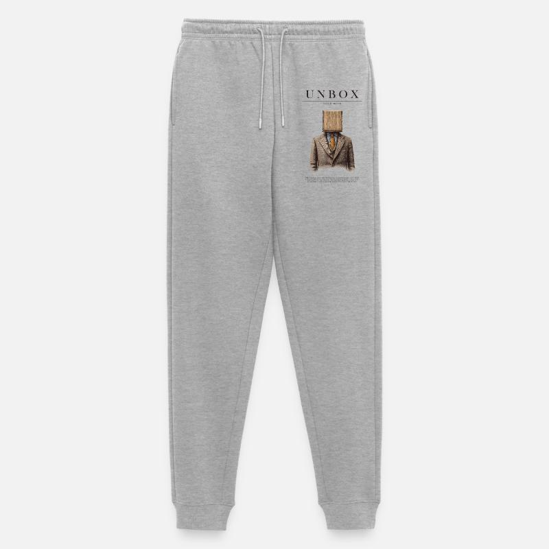 Unbox Your Mind - Männer Premium Bio Jogginghose - Grau meliert
