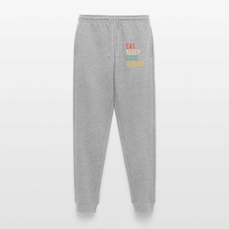 Eat Sleep Code Repeat Programmierer Nerd Retro Männer Premium Bio Jogginghose