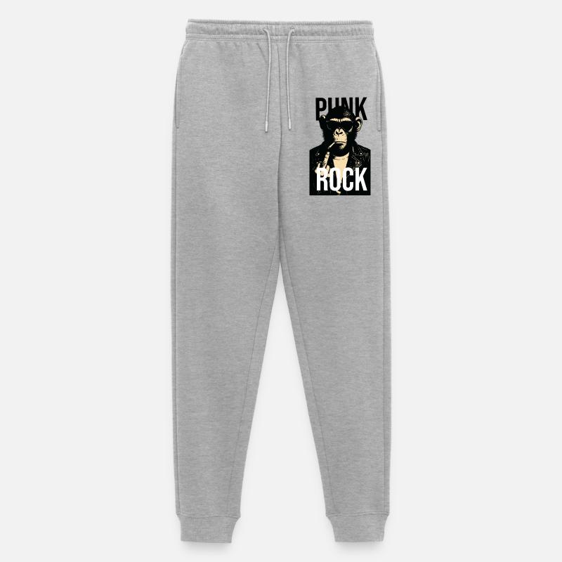 Felschimpansen-Rebellenporträt - Männer Premium Bio Jogginghose - Grau meliert