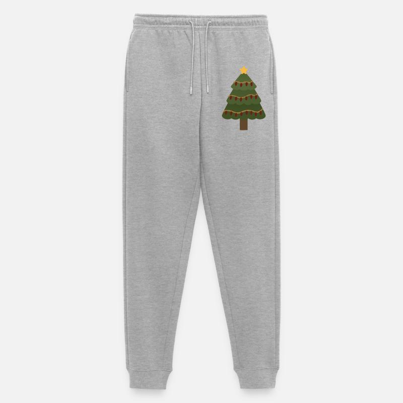 Gemütlicher Weihnachtsbaum mit Girlandenlichtern - Männer Premium Bio Jogginghose - Grau meliert