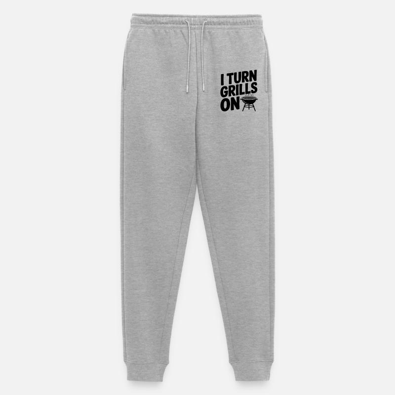 I Turn Grills On - Men's Premium Organic Joggers - heather grey