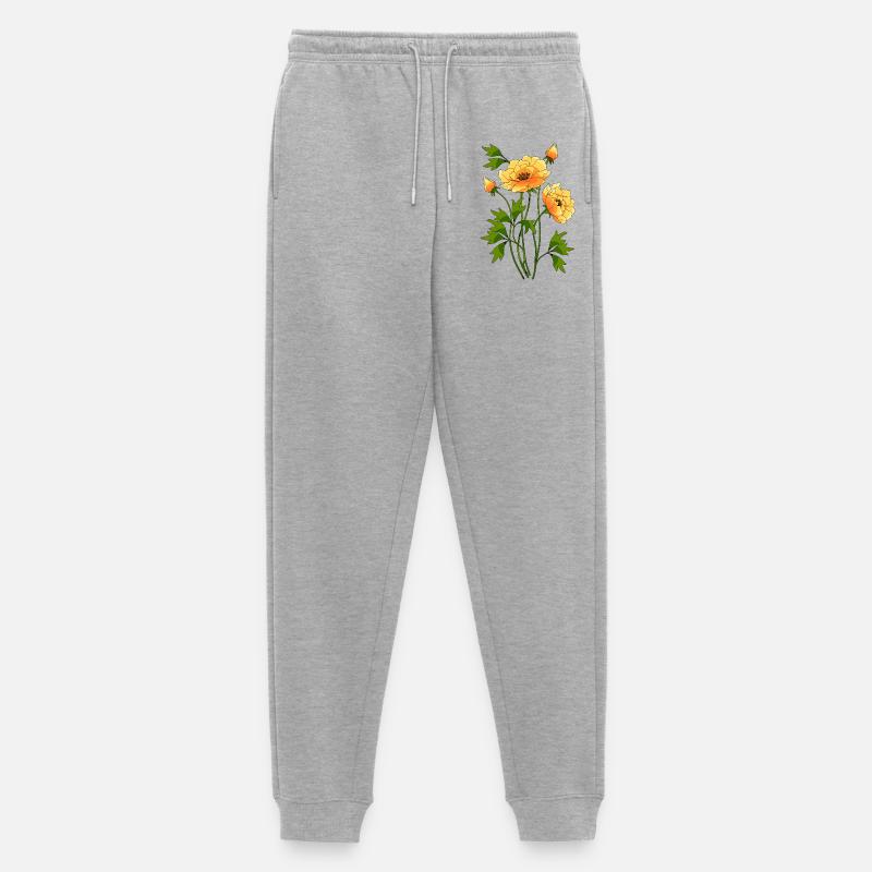 Blumen - Männer Premium Bio Jogginghose - Grau meliert