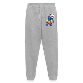 Buntes Panda-Regenbogen-Pop-Art-Aquarell - Männer Premium Bio Jogginghose - Grau meliert - Vorne - Thijin (182cm)