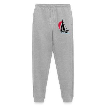 Youth sailing dinghy (420 470 505) sailboat - Men's Premium Organic Joggers - heather grey - Front - Thijin (182cm)