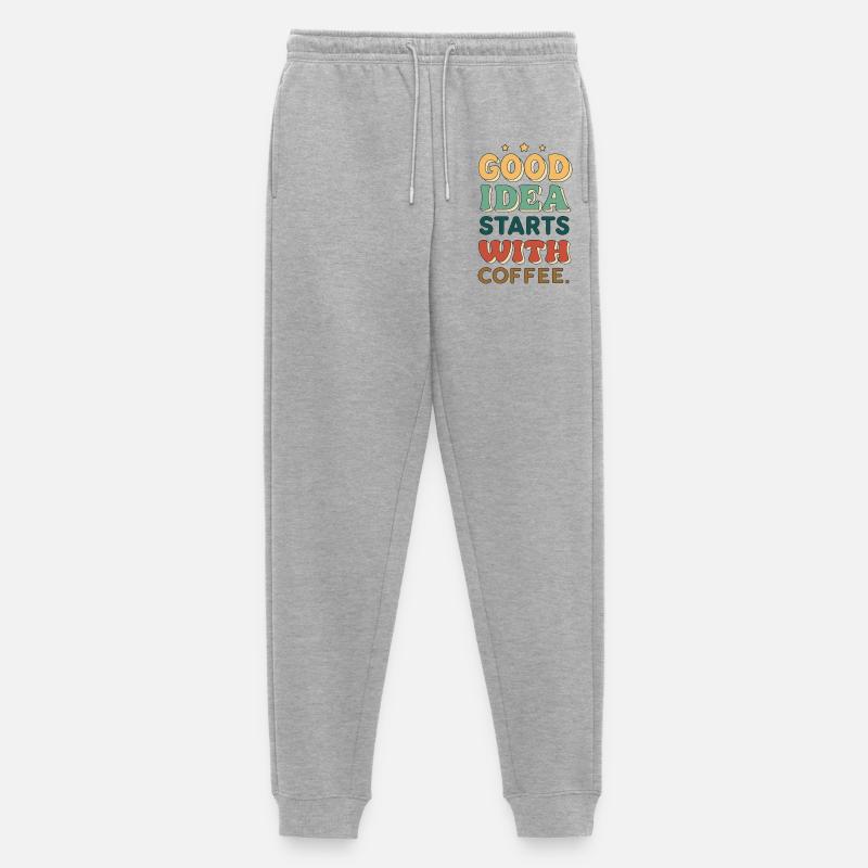 Die gute Idee beginnt mit Kaffee - Männer Premium Bio Jogginghose - Grau meliert