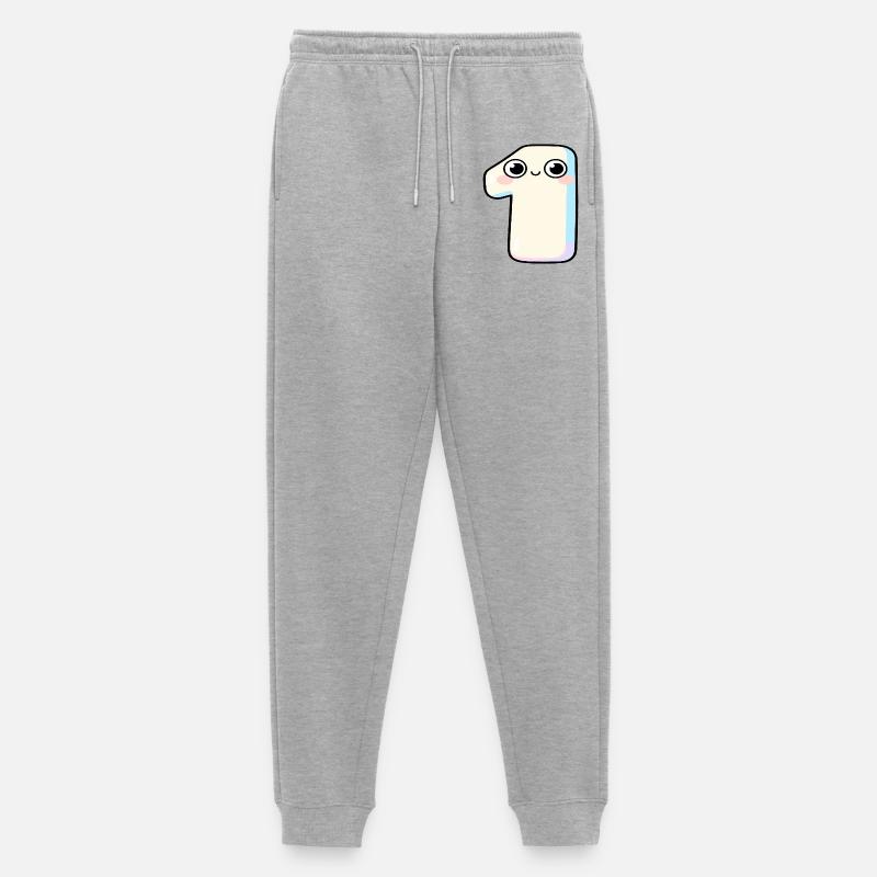 Nummer Eins Kawaii-Pastel - Männer Premium Bio Jogginghose - Grau meliert
