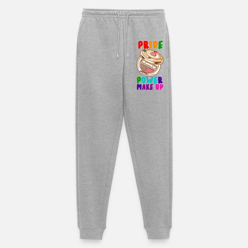 Pride Power Makeup Rainbow Art - Männer Premium Bio Jogginghose - Grau meliert