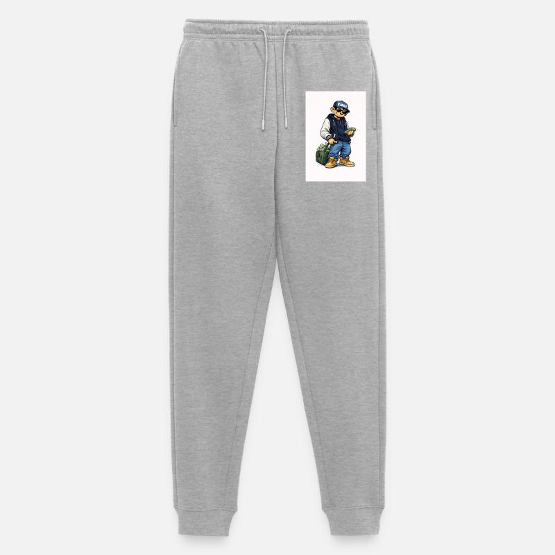 Kingz Monkey Hustler - Männer Premium Bio Jogginghose - Grau meliert