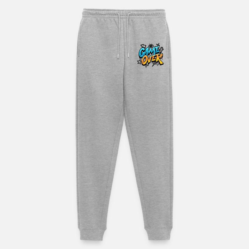 Game Over Graffiti Neon - Männer Premium Bio Jogginghose - Grau meliert
