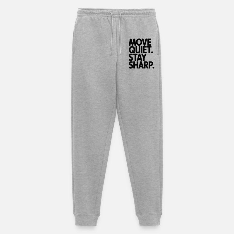 Move Quiet. Stay Sharp. - Männer Premium Bio Jogginghose - Grau meliert