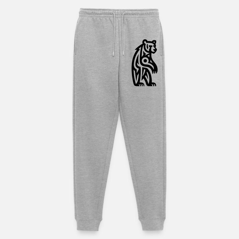 Just a Black Bear #3 - Männer Premium Bio Jogginghose - Grau meliert