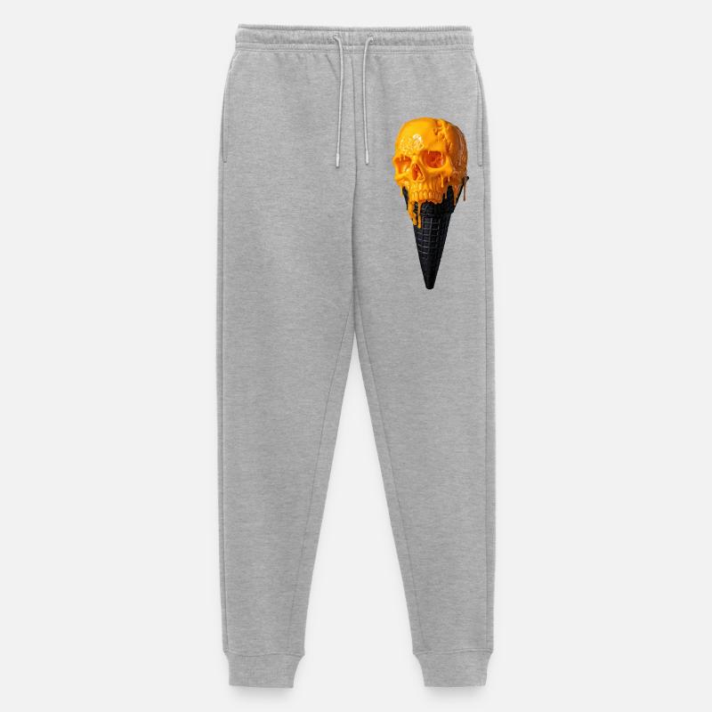 Schmelzender Schädel Eis am Cone - Männer Premium Bio Jogginghose - Grau meliert