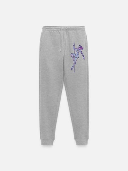 Line Art Woman Pole Dance Illustration Gift - Men's Premium Organic Joggers - heather grey