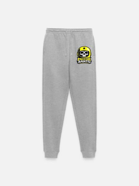 Motor Santo Skull Logo - Men's Premium Organic Joggers - heather grey