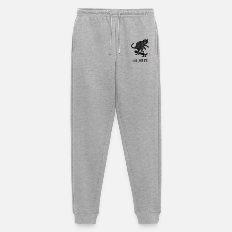 Skate, Don't Hate Kätzchen - Männer Premium Bio Jogginghose - Grau meliert