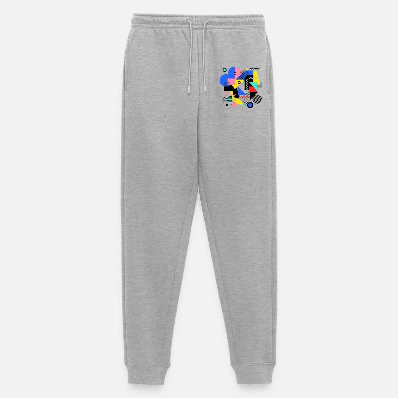 Geometrische Farbexplosion Pop Art - Männer Premium Bio Jogginghose - Grau meliert