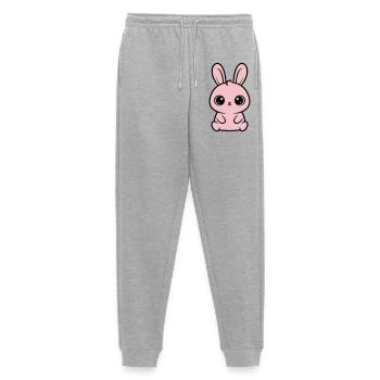 Kawaii Bunny Pink Big Eyes Cute - Men's Premium Organic Joggers - heather grey - Front - Thijin (182cm)