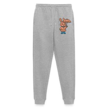 Cute Bunny Raincoat Umbrella - Men's Premium Organic Joggers - heather grey - Front - Thijin (182cm)