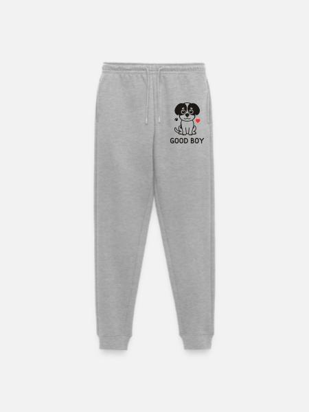 Good Boy – Cute Dog Motif - Men's Premium Organic Joggers - heather grey
