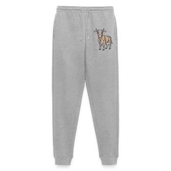 Geometrische Kuh Low Poly Modern - Männer Premium Bio Jogginghose - Grau meliert - Vorne - Thijin (182cm)