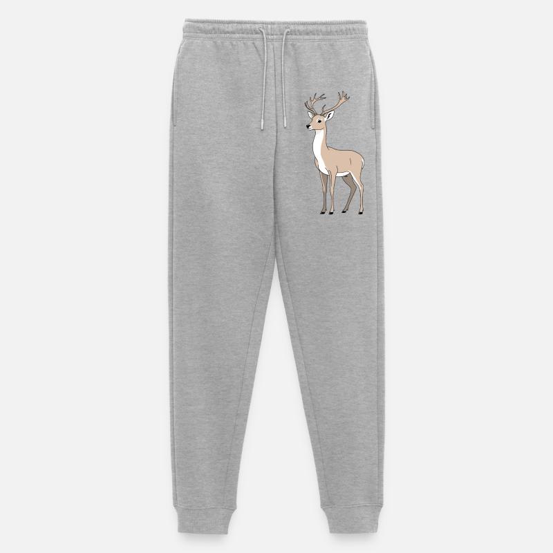 Hirsch mit elegantem Geweih - Männer Premium Bio Jogginghose - Grau meliert
