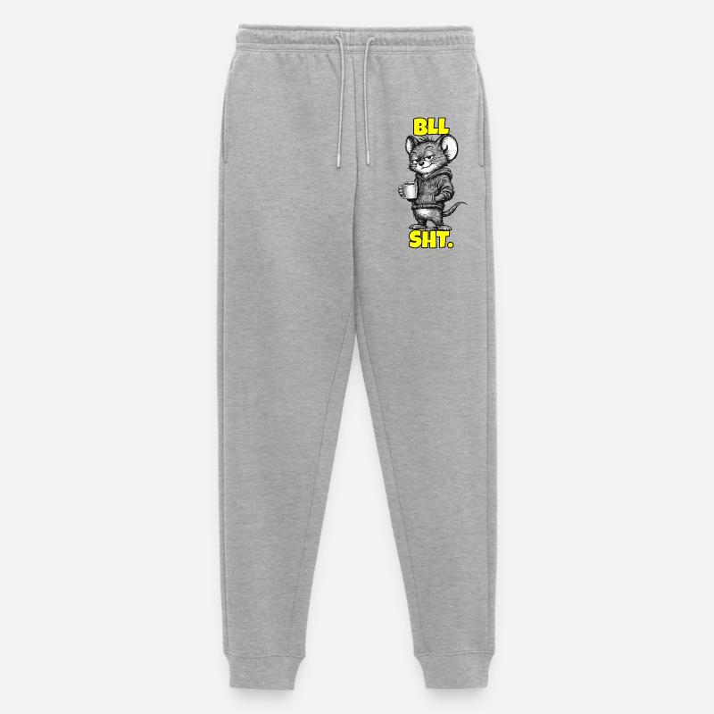 BLL SHT. – Maus mit Kaffee (Sarkasmus) - Männer Premium Bio Jogginghose - Grau meliert
