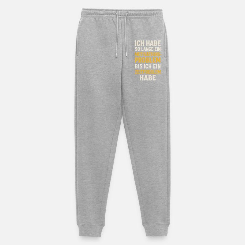 Motivationsproblem Bis Zeitproblem Spruch - Männer Premium Bio Jogginghose - Grau meliert