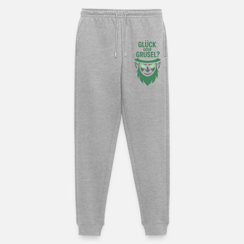 Glück oder Grusel Kobold-Motiv - Männer Premium Bio Jogginghose - Grau meliert
