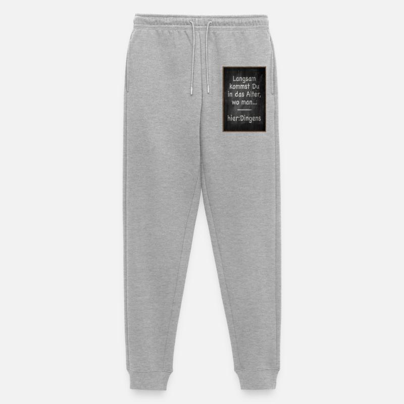 Langsam kommst Du ins Alter Spruch - Männer Premium Bio Jogginghose - Grau meliert