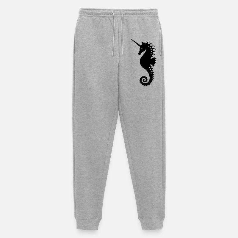 Elegantes Einhorn-Seepferdchen - Männer Premium Bio Jogginghose - Grau meliert