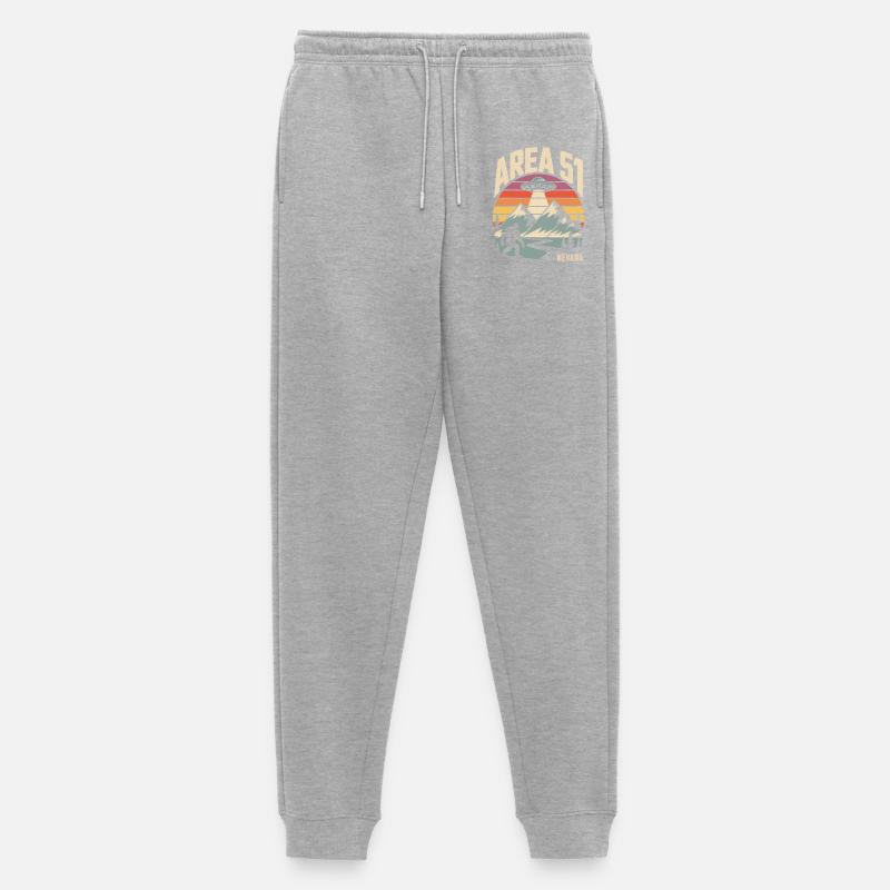 Area 51 Nevada UFO Retro Design - Männer Premium Bio Jogginghose - Grau meliert