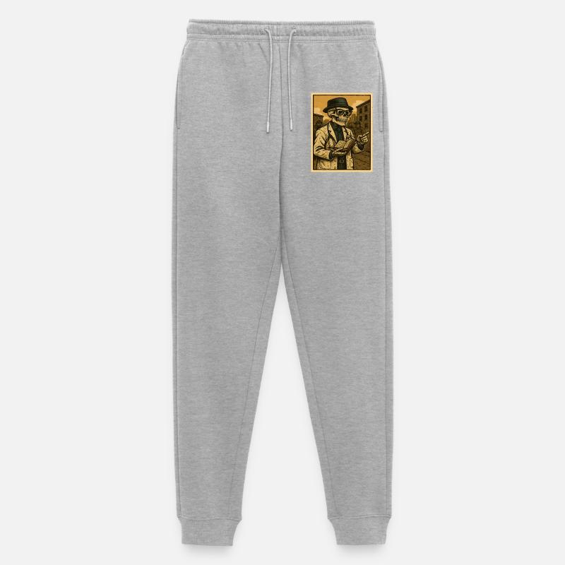 Dottore scheletro con libro in stile retrò - Pantaloni da jogging ecologici premium da uomo - grigio melange