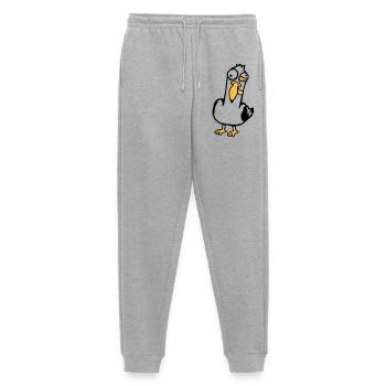 Verrückte Möwe Schielend Grimasse Wahnsinnig Vogel - Männer Premium Bio Jogginghose - Grau meliert - Vorne - Thijin (182cm)