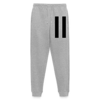 Panneau pause – design minimaliste moderne - Pantalon de jogging Premium bio Homme - gris chiné - Devant - Thijin (182cm)