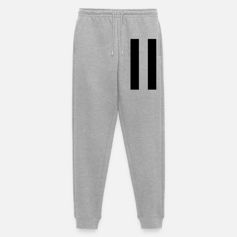 Pause-Zeichen – Modernes Minimal-Design - Männer Premium Bio Jogginghose - Grau meliert