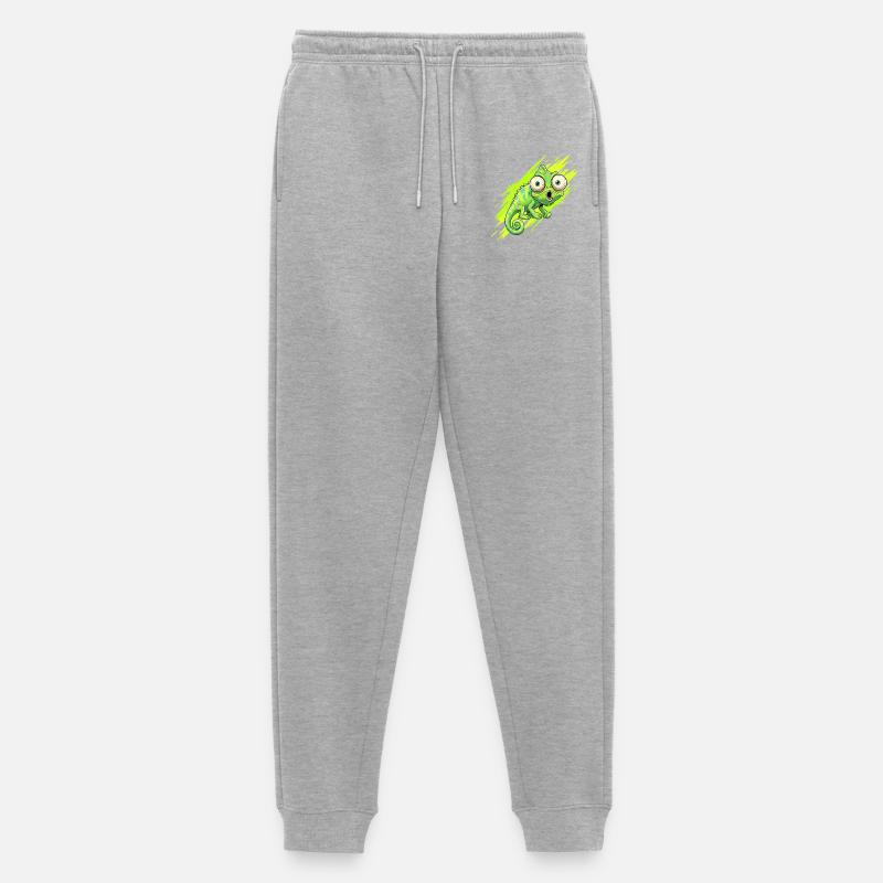 Neon Chamäleon Spritzer - Männer Premium Bio Jogginghose - Grau meliert