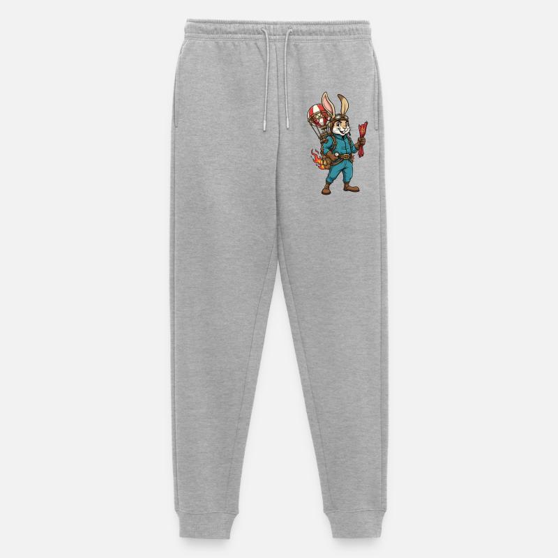 Rabbit Aviator Steampunk Heißluftballonflug - Männer Premium Bio Jogginghose - Grau meliert