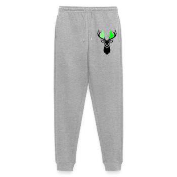 Hirschkopf Tannen Natur Grün - Männer Premium Bio Jogginghose - Grau meliert - Vorne - Thijin (182cm)
