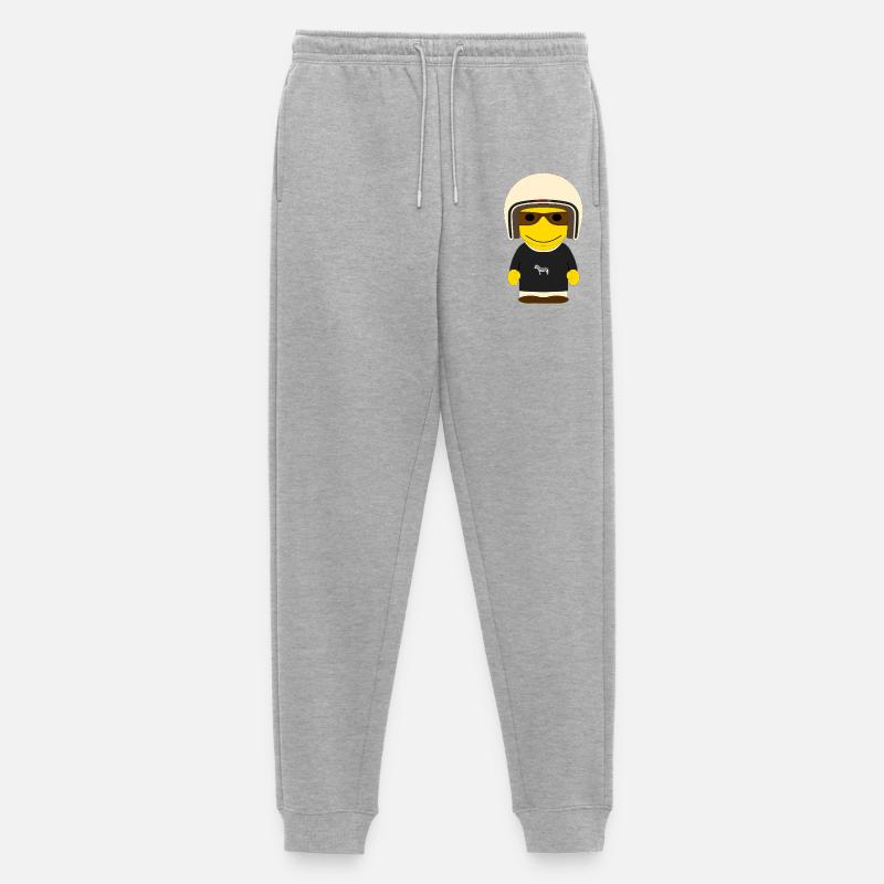 GEEKLEY Retro-Zebra-Helm - Männer Premium Bio Jogginghose - Grau meliert