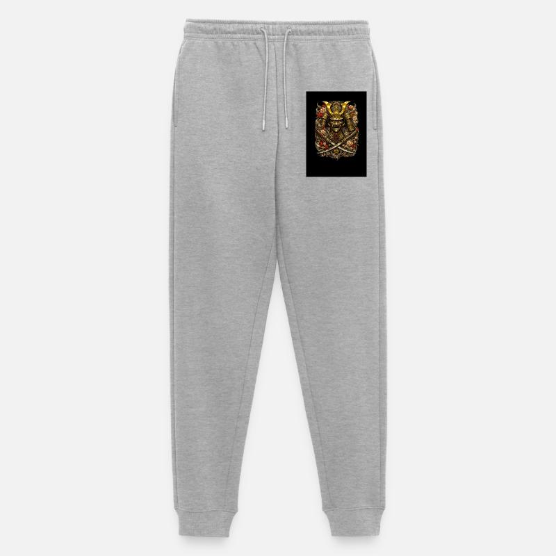 Samurai-Blütenhelm - Männer Premium Bio Jogginghose - Grau meliert