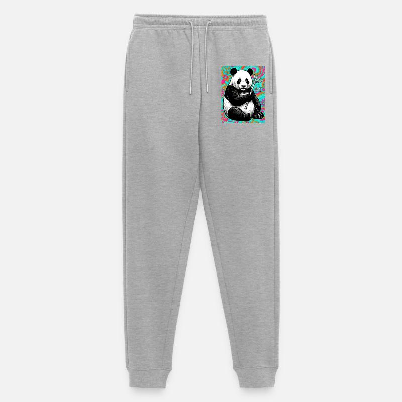 Panda - Männer Premium Bio Jogginghose - Grau meliert