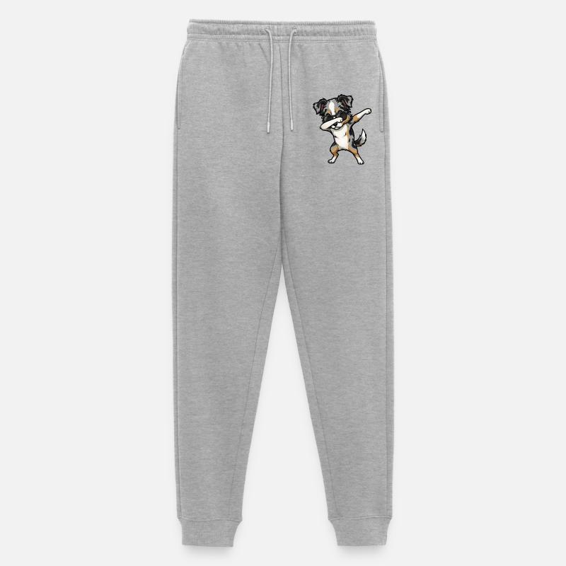 Dabbing Australian Shepherd - Männer Premium Bio Jogginghose - Grau meliert