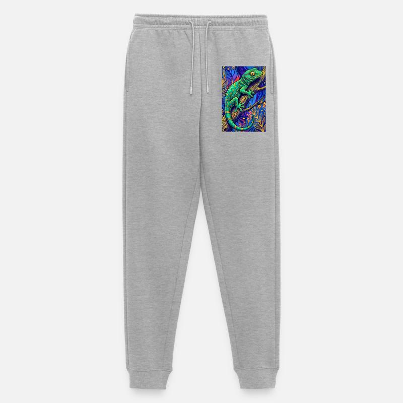 Gecko - Männer Premium Bio Jogginghose - Grau meliert