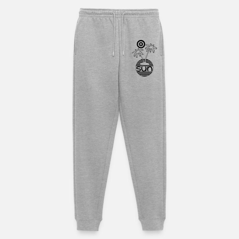 Paradies in der Sonne (schwarz) - Männer Premium Bio Jogginghose - Grau meliert
