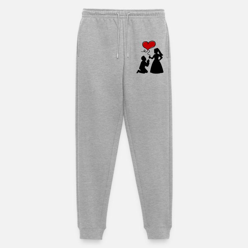 Brautpaar Ehepaar Hochzeit - Männer Premium Bio Jogginghose - Grau meliert